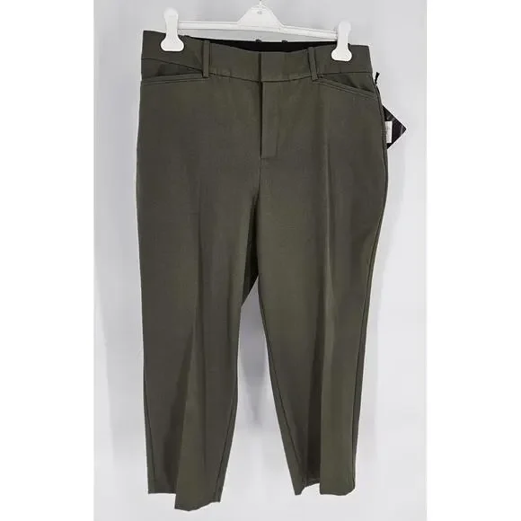 AVA & VIV Olive Straight Leg High Waist Pants Elastic Waist Womens Size 16W NEW - Picture 3 of 9